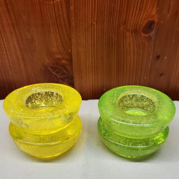 Glass Tea Light Set Vibrant Colors - Picture 3 of 7